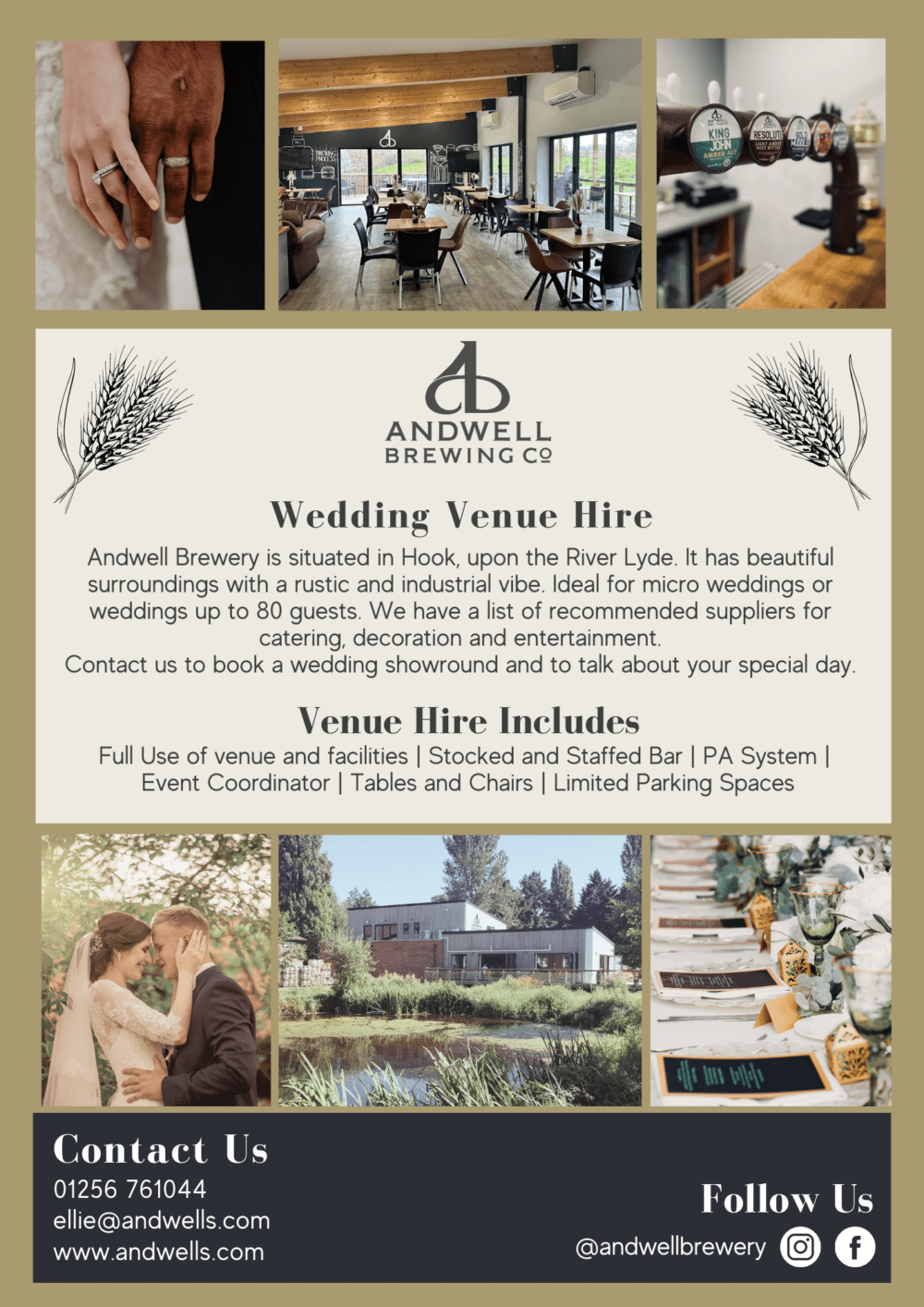 Wedding Venue Hire Andwell Brewery